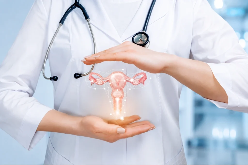 Gynaecologist discussing ovarian cysts and women's reproductive health
