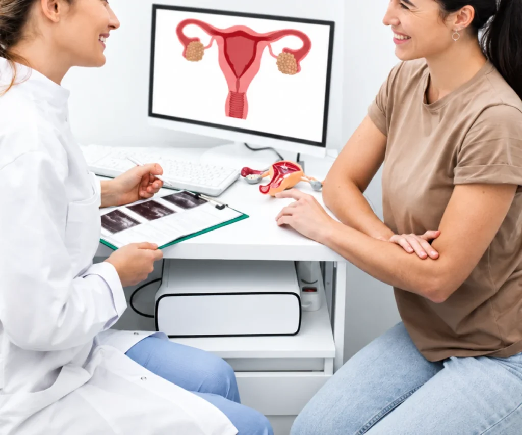 Tubal Ligation in Dubai: Procedure, Benefits, Risks & Recover 3 Gynecologist consulting a patient about tubal ligation in Dubai